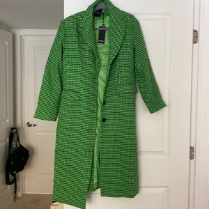 New Nasty Gal Plaid Trench Coat